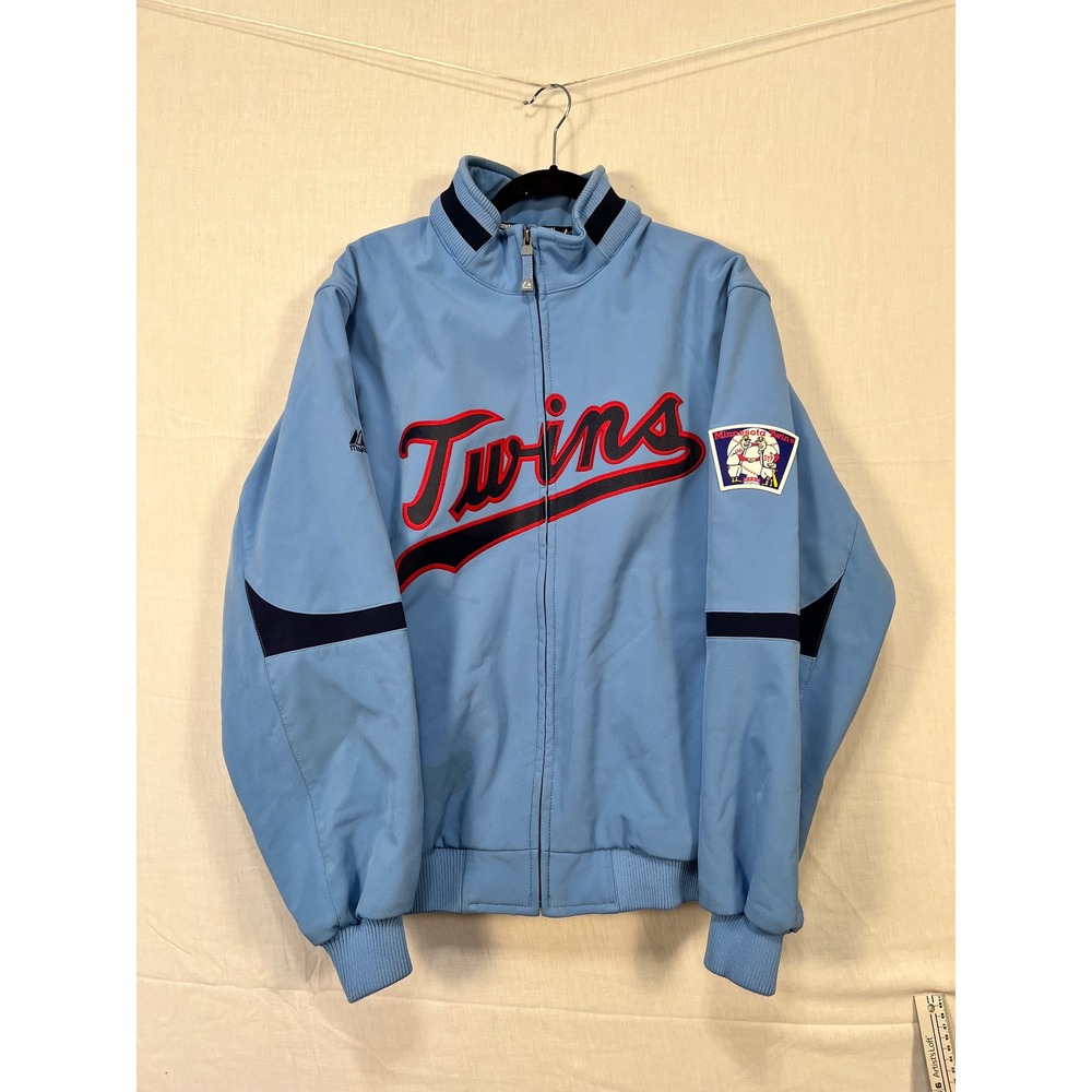 Majestic Cooperstown Minnesota Twins Therma Base Blue Full Zip Jacket Mens L